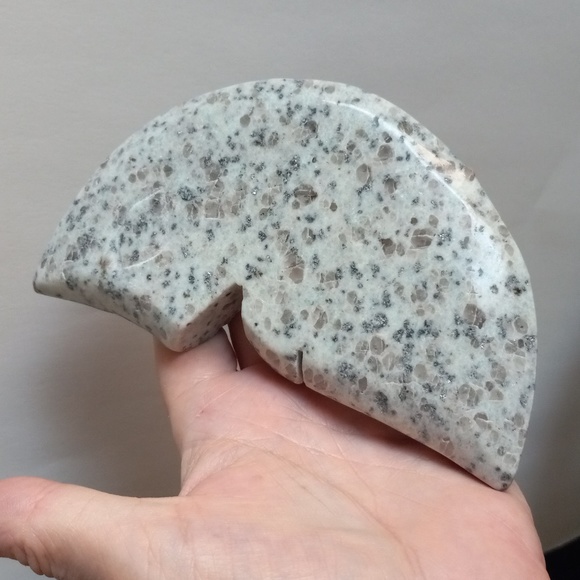 Kiwi Jasper crystal moon with face. - Picture 6 of 6